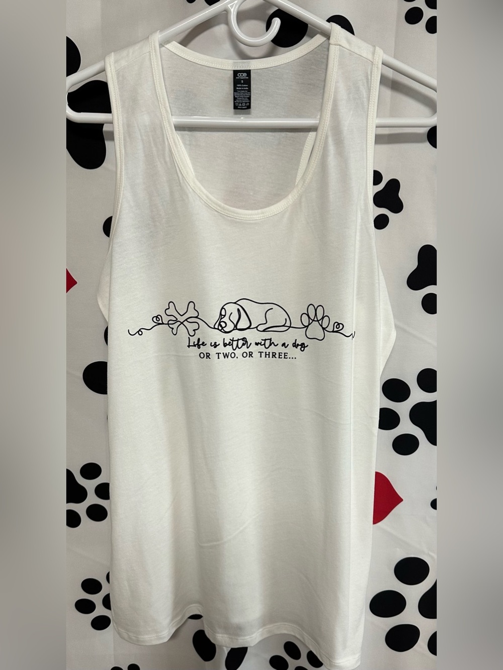 Dog Graphic Racer Back Tank Top - NIP